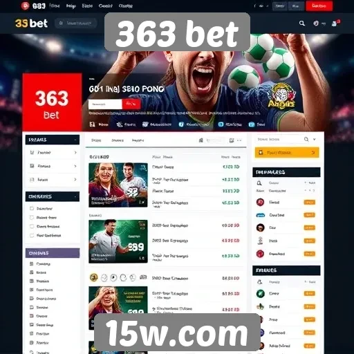 Interface do usuário no site 363 bet
